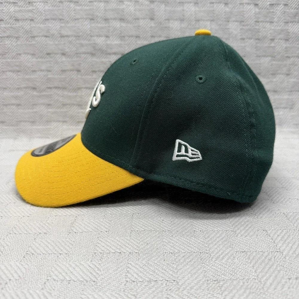 New Era Hat Cap Fitted Mens‎ Medium Green Yellow Oakland A's 39THIRTY MLB